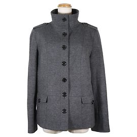 Burberry Wool Outerwear Brown Grey