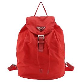 Prada Nylon 2way Rucksack Rot