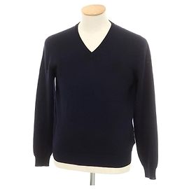 Autre Marque Pull en maille en laine Zanone Bleu Bleu Marine