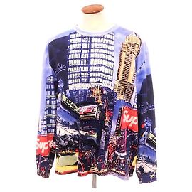 Top de manga longa Supreme Skyline Sequin em algodão Roxo