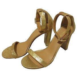 Autre Marque Sandales en cuir PIPPICHIC Marron Doré
