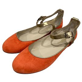 Max Mara WEEKEND Suede Flat Shoes Orange