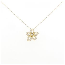 Autre Marque Collier Fleur en Diamants Au750 Doré