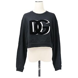 Dolce & Gabbana Dolce&Gabbana DG Logo Cropped Sweatshirt Schwarz