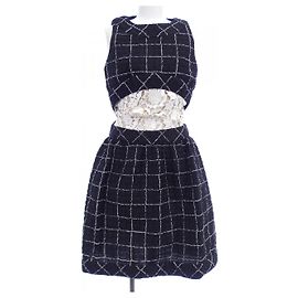 Robe en mélange de soie Chanel P49087W05505 Noir