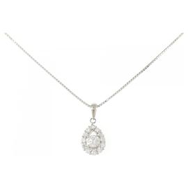 Autre Marque Platin-Diamant-Halskette Silber
