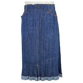 Issey Miyake Saia de algodão PLEATS PLEASE PP71-JG624 Azul