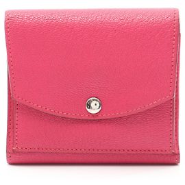 Hermès Cartera trifold Hermes Tille Rose Shocking Chevre Rosa