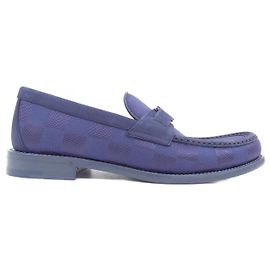Louis Vuitton Mezzi Loafer Lederschuhe Blau Marineblau