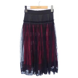 Louis Vuitton Silk Skirt Black Red