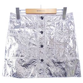 Christian Dior Lammfellrock Silber