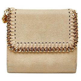 Stella Mc Cartney Stella McCartney Falabella Polyester Wallet Beige Golden