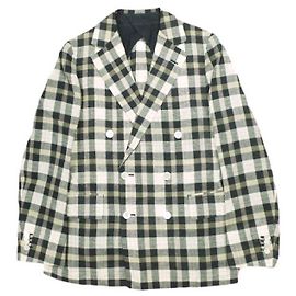 Autre Marque Giacca in lana e lino a quadri Drawer Loro Piana Blu Altro