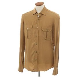 Autre Marque Giannetto Viscose-Hemd Beige Kamel