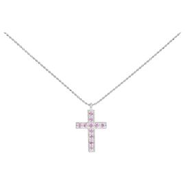 Autre Marque Au750 Saphir-Diamant-Halskette Silber
