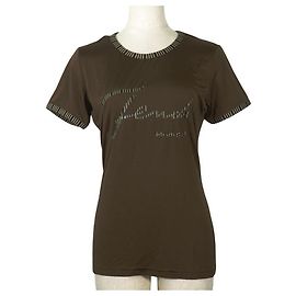 Camiseta de viscose com logo Fendi Marrom
