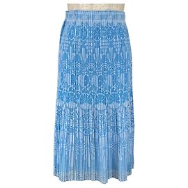 Issey Miyake PLEATS PLEASE Polyester Skirt Blue Light blue