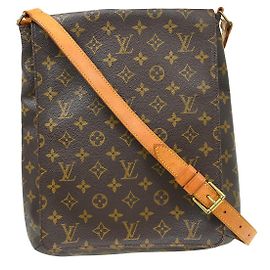 Louis Vuitton Musette Salsa Handbag Monogram Canvas GM Brown