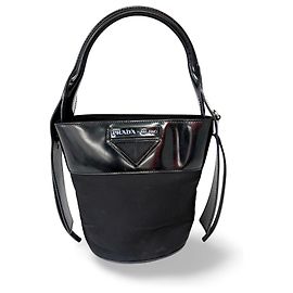 Borsa a secchiello Prada Ouverture Tessuto Nero