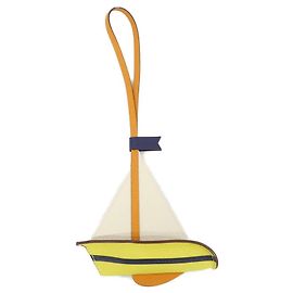 Hermès Leather Handbag Charm Fauve Lime Orange Yellow Red Golden Orange Yellow