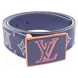 Cinto Louis Vuitton M0049 Standard Branco Azul marinho