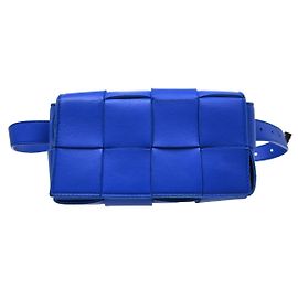 Bottega Veneta Cassette Belt Bag Maxi Intrecciato Leather Blue