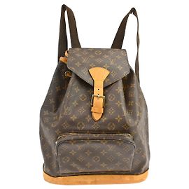 Louis Vuitton Vintage Montsouris Backpack Monogram Canvas GM Brown