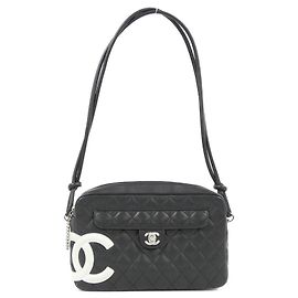 Bolsa de ombro Chanel Cambon Line 28120 Preto Branco