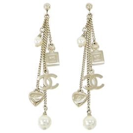 Orecchini a lobo Chanel 53211 Oro e Bianco Bianco D'oro