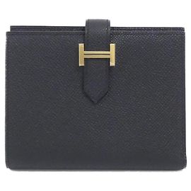 Cartera Compacta Hermès Bearn Negro
