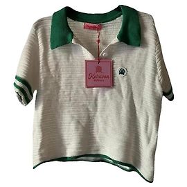 Autre Marque Karavan Polo de punto rayado Blanco/Verde Blanco Verde