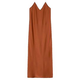 Autre Marque Robe Midi Satin Terracotta Red Herring Bordeaux
