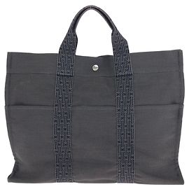 Hermès HERMES Herline MM Grey Tote Bag Brown