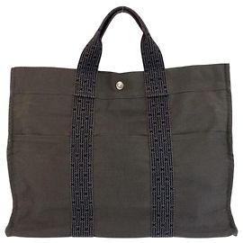 Hermès Hermes Herline MM Gray Tote Bag Brown