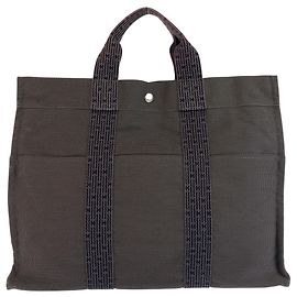 Hermès Sac cabas Hermes Herline MM Gris Marron
