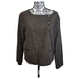 Autre Marque Clivianobili Pull en Maille Gris Anthracite Gris