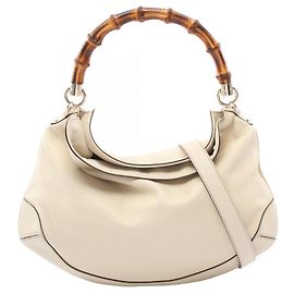 Sac à main 2-Way Gucci Bamboo Écru