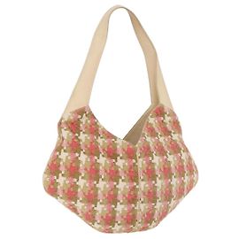 Borsa a tracolla LOEWE cotone Beige Gold Auth 184313A Beige D'oro
