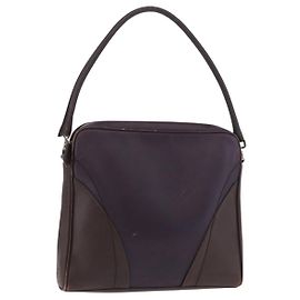 Borsa a Spalla PRADA in Pelle Blu Navy e Argento Auth 184434 Argento Blu navy
