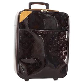 LOUIS VUITTON Monogram Vernis Pegas 45 Valise Amarante M91277 LV Auth 181626A Bordeaux
