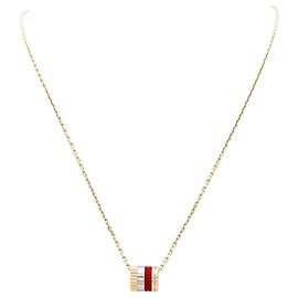 Boucheron "Mini Bague Quatre Red Edition" necklace, 3 golds, red ceramic. Other