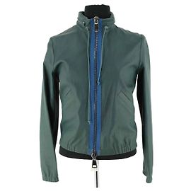 Stouls Lederjacke Grün Größe S Grün