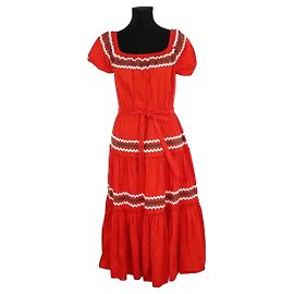 Abito in cotone rosso Tory Burch S Rosso