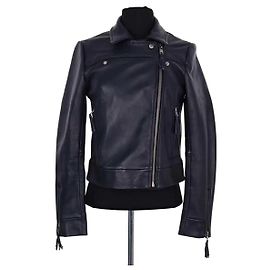 Giacca in pelle Claudie Pierlot blu navy Blu navy