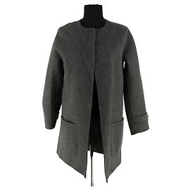 Eric Bompard Grauer Mantel Grau