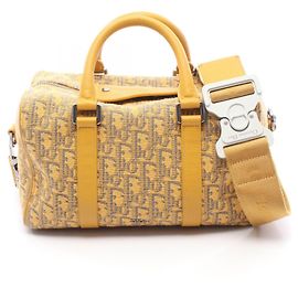 Sac à main Christian Dior Dior Lango 26 Oblique Jaune Bleu Marine