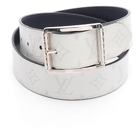 Louis Vuitton Reverso 40mm Monogram Ledergürtel Weiß Marineblau