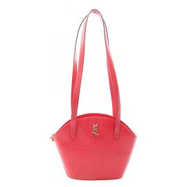 Yves Saint Laurent Arabesque Pattern Leather Handbag Red
