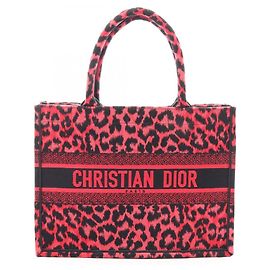 Bolso Christian Dior Dior Book Tote Medium Estampado Leopardo Negro Roja
