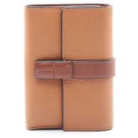 Loewe Brown Leather Tri-fold Wallet Brown